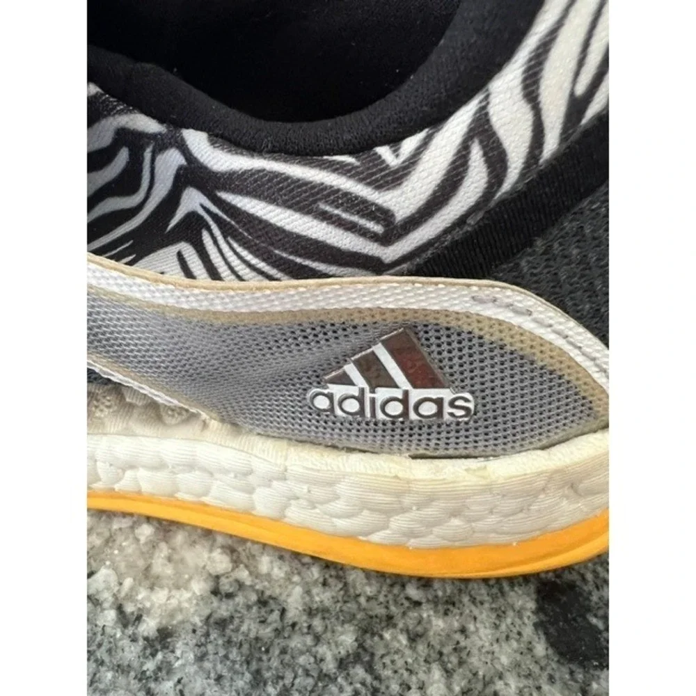 adidas PureBoost X Running Shoes Womens 8 Zebra Print‎ Black Yellow Good BB4969
